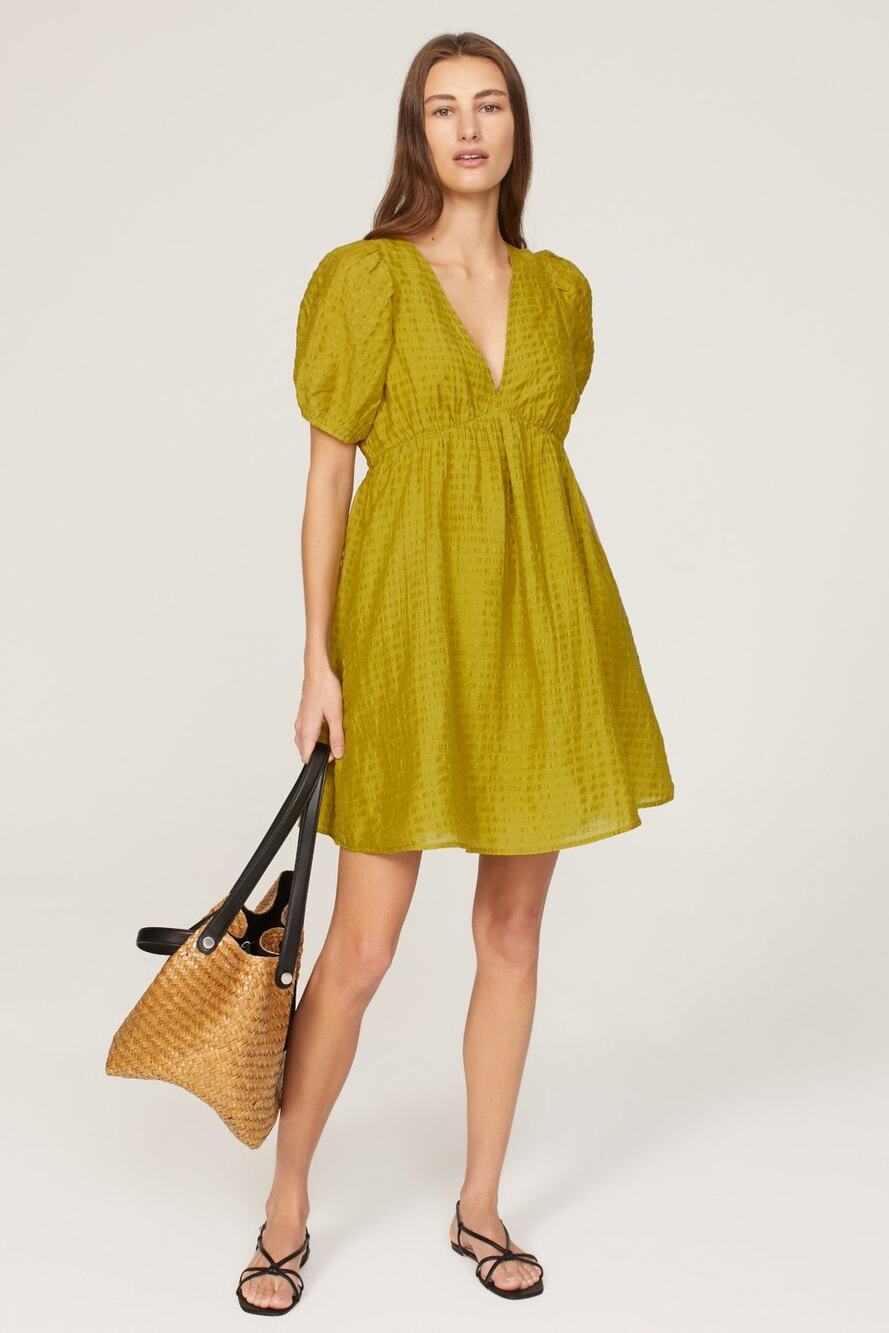 MADEWELL Olive Green A-Line Short Sleeve Kirkley Mini Dress Size 0